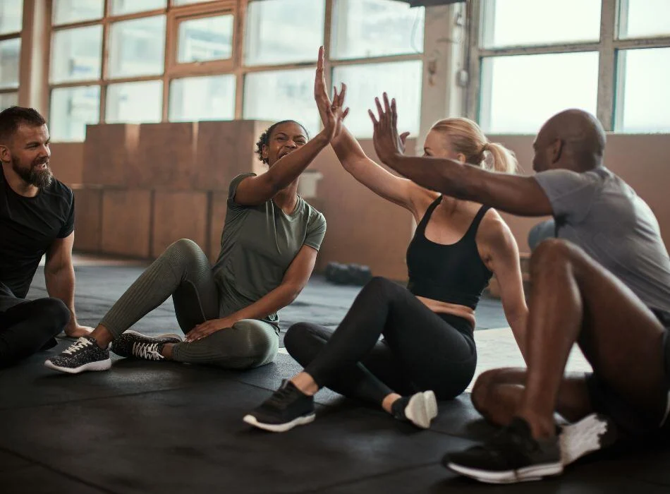 Athletic stance during mid-morning cardiovascular segment